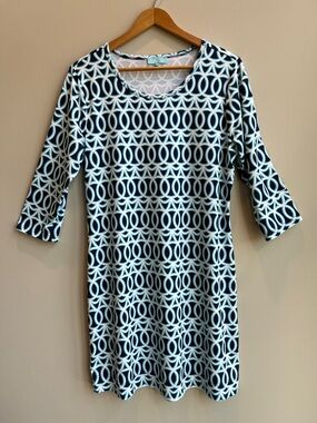 Anthony’s Dress Travel UPF50 3/4 Sleeves Resort Wear Geometric Lattice Short